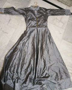 Floral Gown With Net Dupatta