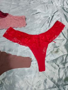 Lace Thong Panties - 3 Pack