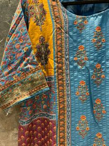 Multi Colored Kurta Set With Dupatta