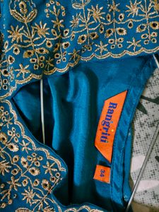 Rangriti V Neck Ethnic Motifs Print Puff Sleeve