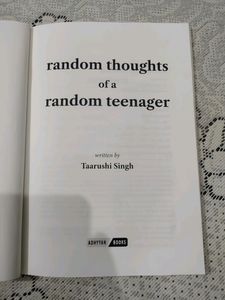 Random Thought Of Random Teenager Book