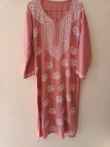 Chikankari Peach Suit