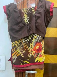 Elegant Synthetic Saree with Blouse
