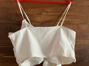 Zara White Bow Detail Top