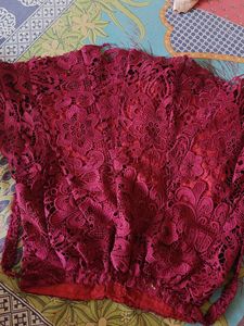 Burgundy Lace Skirt