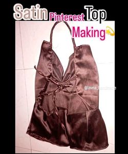 Brown Satin Halter Top