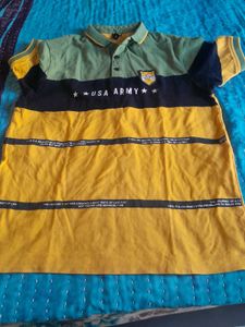 Vintage USA Army Color Block Polo Shirt