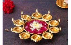 Diwali akhand diya plate