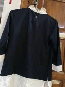 Black &amp; White Layered Top