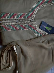 Glace Cotton Suit With Pure Dupatta