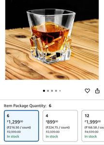 Set of 6 premium Ocean glass tumblers in perfect c