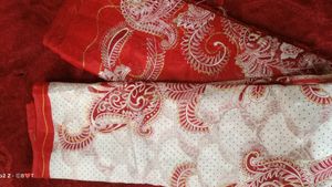 Red &amp; White Combination Saree ❤️