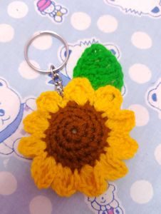 Crochet Sunflower Keychain