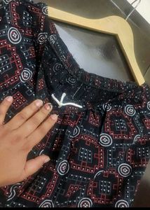 Black Color Printed Lower Pyjama For 30 Waist