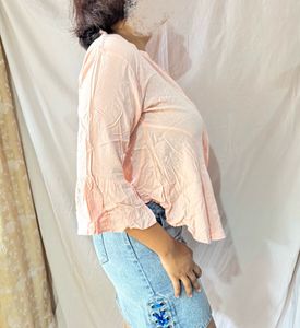Peach Bell Sleeve Top