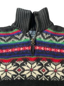 Patterned Half-Zip Sweater