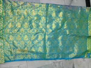 Blue Silk Saree with Blouse