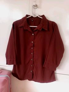 Burgundy Button-Up Shirt