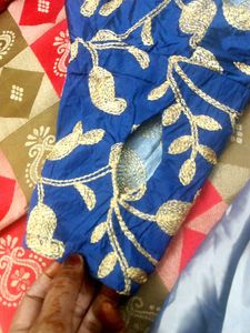 Blue Embroidered Blouse,L,13, K,28Crop Ki Length,