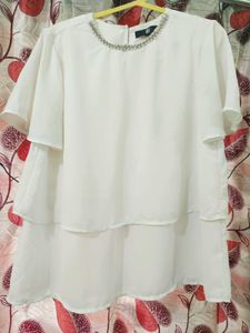 Elegant White Layered Top