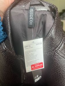 Brown Faux Leather Bomber Jacket