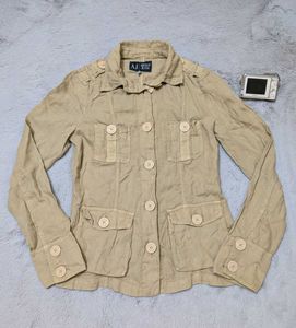 VTG ARMANI JEANS Light Brown 100% Linen Jacket
