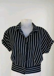 Striped Button-Down Top