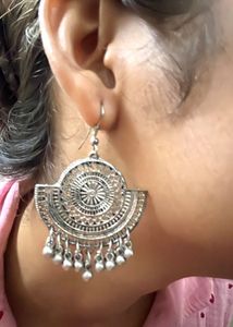 Silver Jhumka Earrings
