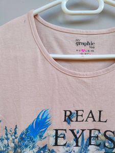 Peach Butterfly-print T-Shirt