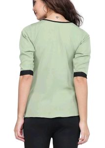 Sage Green Pleated Detail Top
