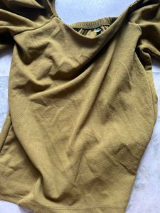 Olive Puff Sleeve Top