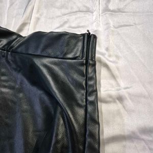 Leather Frill Skirt