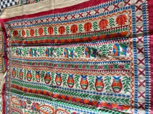 Madhubani Hand Painted Ghicha Tussar Sari