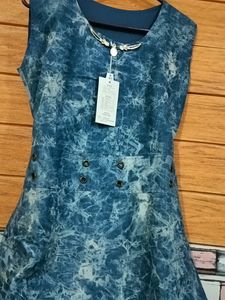 A Denim Long Midi Dress In Msize For 36 Bust.