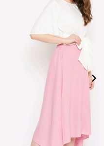 Waist Tie Up Top And Skirt Set
