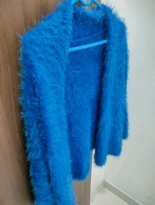 Fluffy Blue Cardigan