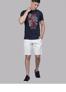 New White Printed Men's Shorts