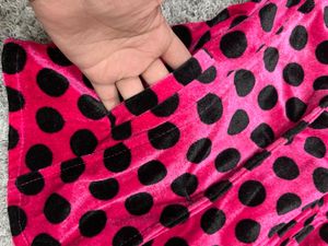 Pink &amp; Black Polka Dot Velvet blazer