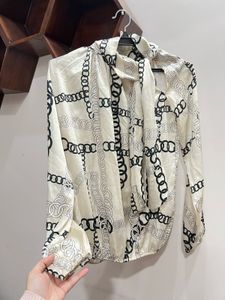 royal Print Tie Neck Top