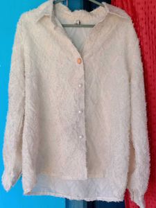Fluffy Button-Down Shirt
