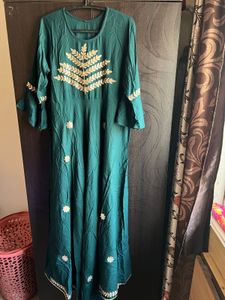 Elegant Green Embroidered Kurta Gown