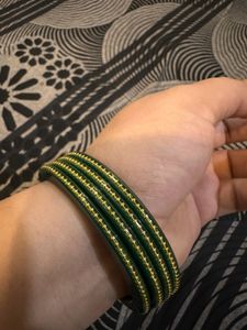 Green &amp; Gold Bangle Set