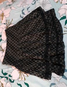 Kawai Black Ruffle Skirt With Lace