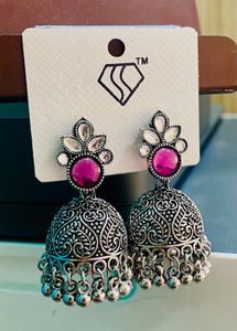 Purple Jhumka Earrings