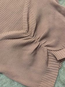 Pink Ribbed Knit Top