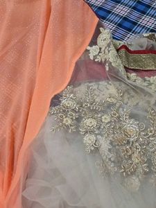 New Saree!! With Netted Blouse Piece