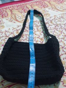 Handmade Black Crocheted Bag