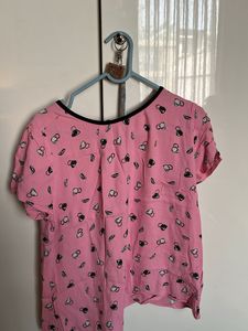 Pink Graphic Print Top