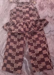 Peplum Top With Plazzo And Inner