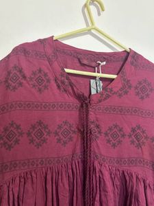 Maroon Tunic Top - Bohemian Style